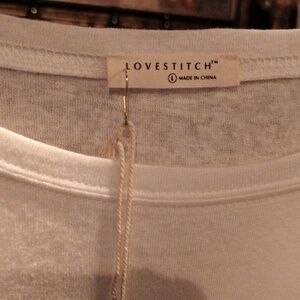 Lovestitch Classic White Ivory Linen/Rayon Blend  Blouse Large